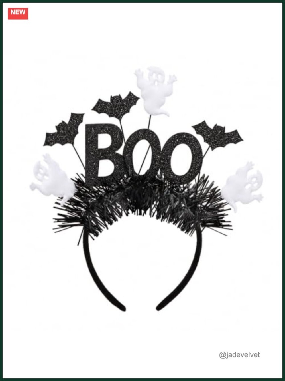 Halloween Ghost Boo Tinsel Headband Gothic Costume Party Hair Accessory
